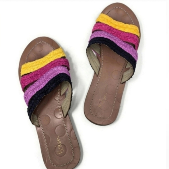 Boden Leonora Raffia Flat Slide Sandals Multicolor Women's 8.5 - Picture 1 of 11